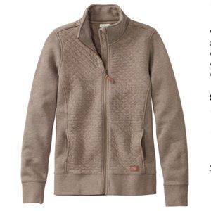 NWT L.L. Bean Quilted Full Zip Sweatshirt Jacket
